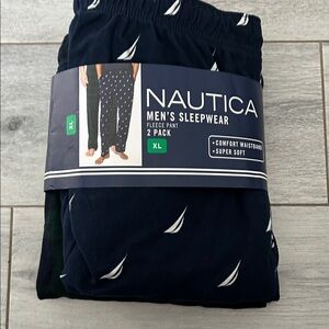 Nautica Men's Sleepwear Fleece Pant 2 Pack - Navy